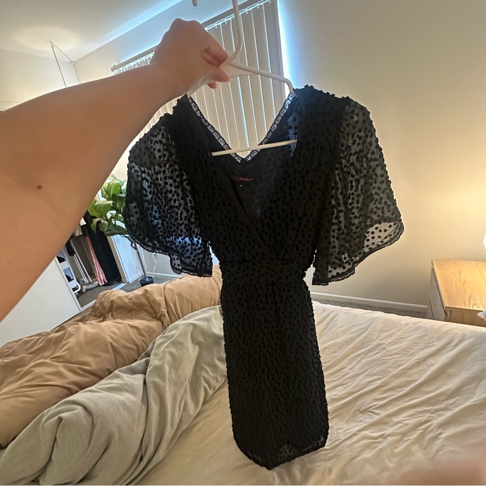 Vintage Betsy Johnson Polka Dot Velvet Dress (XS)